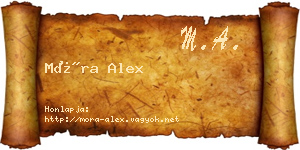 Móra Alex névjegykártya